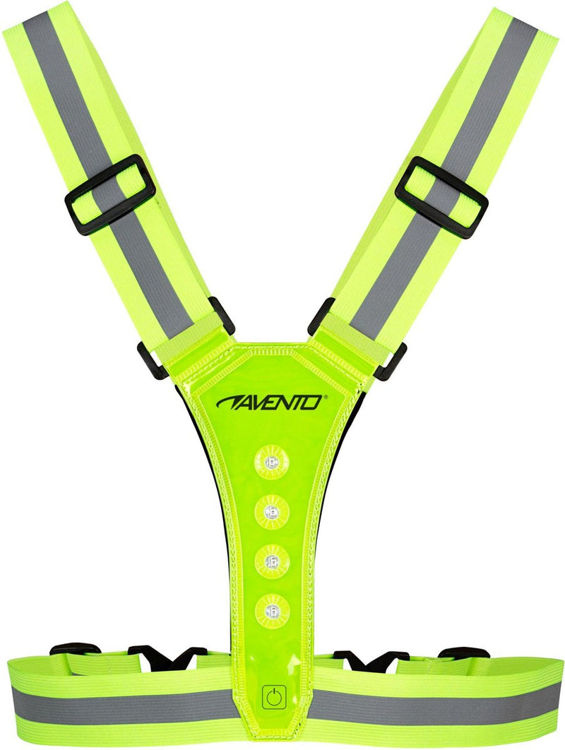 Gilet di sicurezza da corsa Avento riflettente con LED - con batteria - giallo