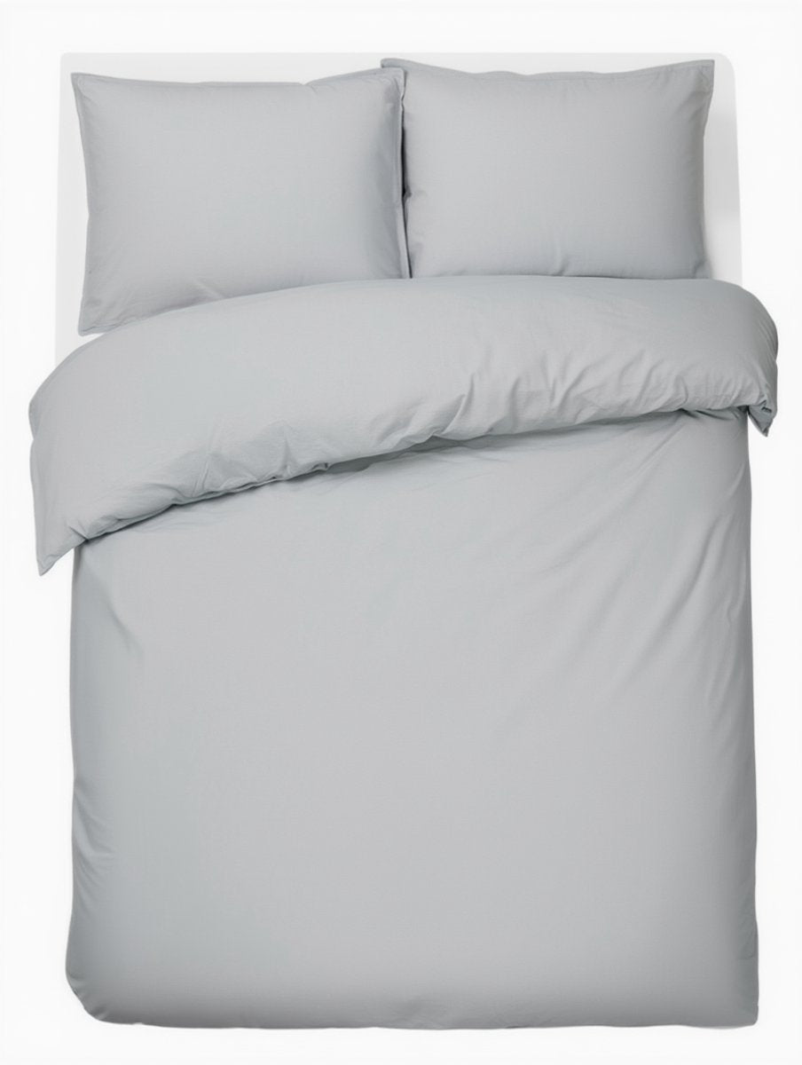 Hush. living hush living duvet cover - 100% cotton - 144tc - flexible and breathable - 200x220+20cm - 2 x 60x70cm pillowcases - with mounting loops - light gray