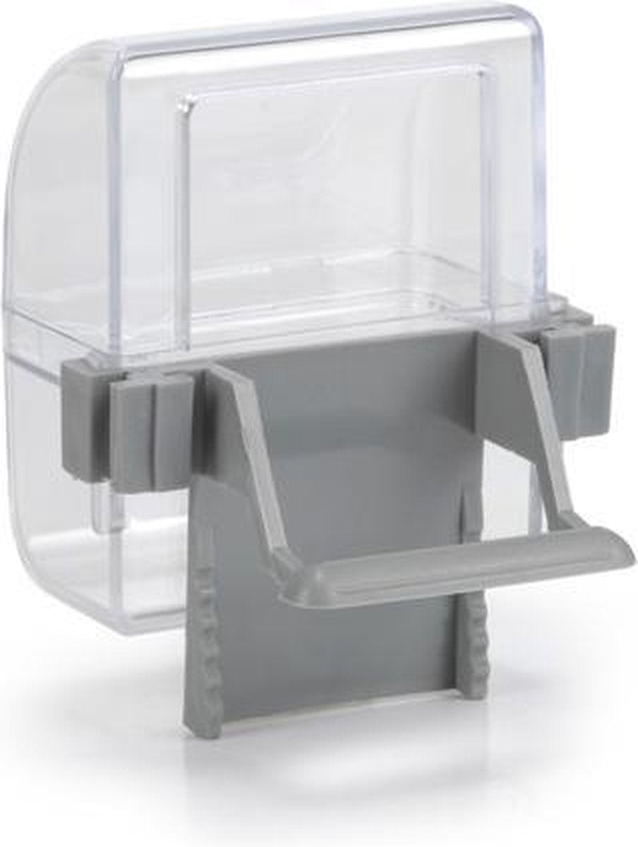 Ciotola per cibo e acqua Beeztees - uccello - grigio trasparente - 2 pz
