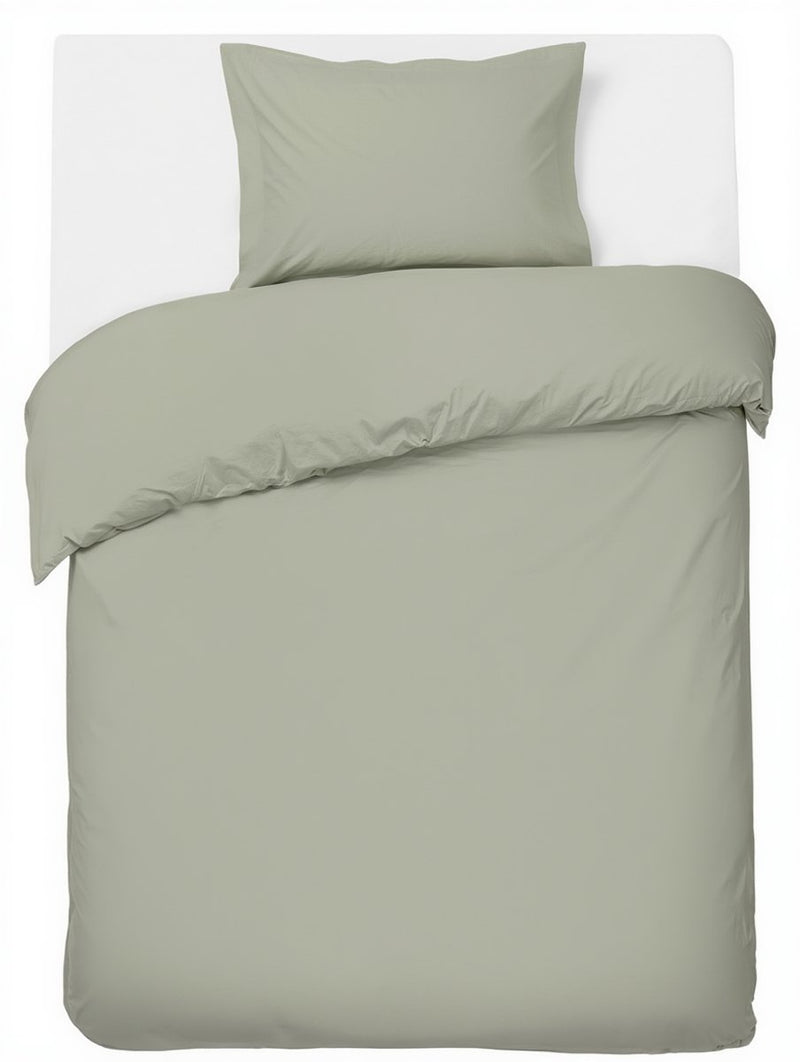 Silenzio. copripiumino living hush living percalle - 100% cotone - 200tc - extra fresco e fresco - resistente e durevole - 140x220+20 cm - federa 60x70 cm - con anelli di montaggio - verde chiaro