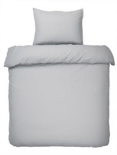 Hush. living hush living - dekbedovertrek - 100% katoen - 144tc - soepel en ademend - 140x220+20cm - 60x70cm kussensloop - met bevestigingslusjes - lichtgrijs