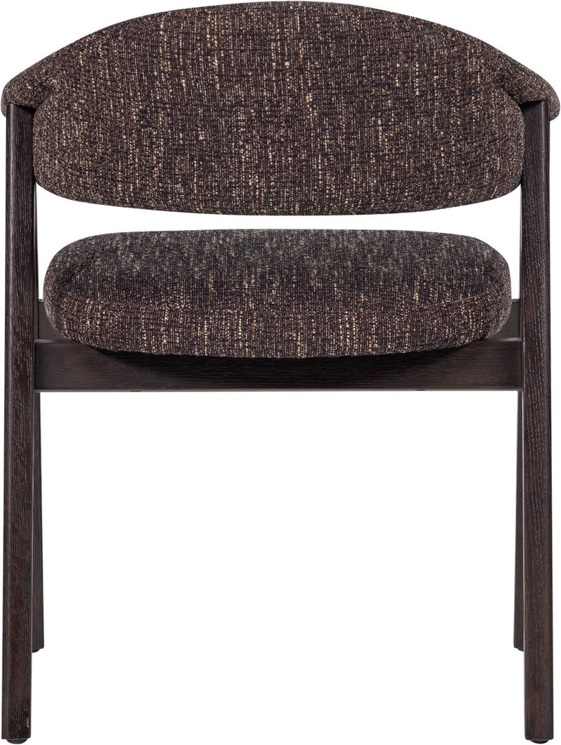 Silla de comedor Woood tunar con reposabrazos - madera de roble - marrón oscuro - juego de 2