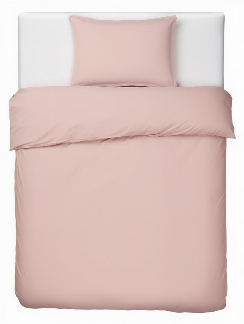Hush. living hush living dekbedovertrek percale - 100% katoen - 200tc - extra fris en koel - sterk en slijtvast - 140x220+20cm - 60x70cm kussensloop - met bevestigingslusjes - oudroze