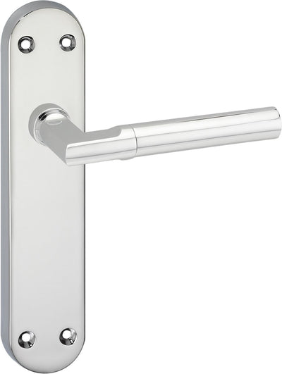 Impresso door handle - galway - for indoors - oval door shield with screws - chrome - 2 pieces