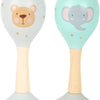 Small foot - houten baby rammelaar maracas dier, set van 2