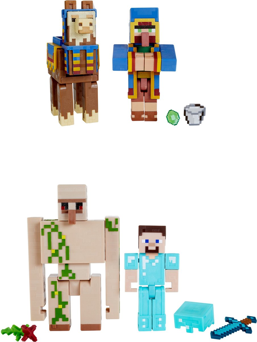 Figure Mattel Minecraft confezione da 2 8 cm assortite
