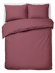 Hush. living hush living duvet cover - 100% cotton - 144tc - flexible and breathable - 240x220+20cm - 2 x 60x70cm pillowcases - with mounting loops - bordeaux