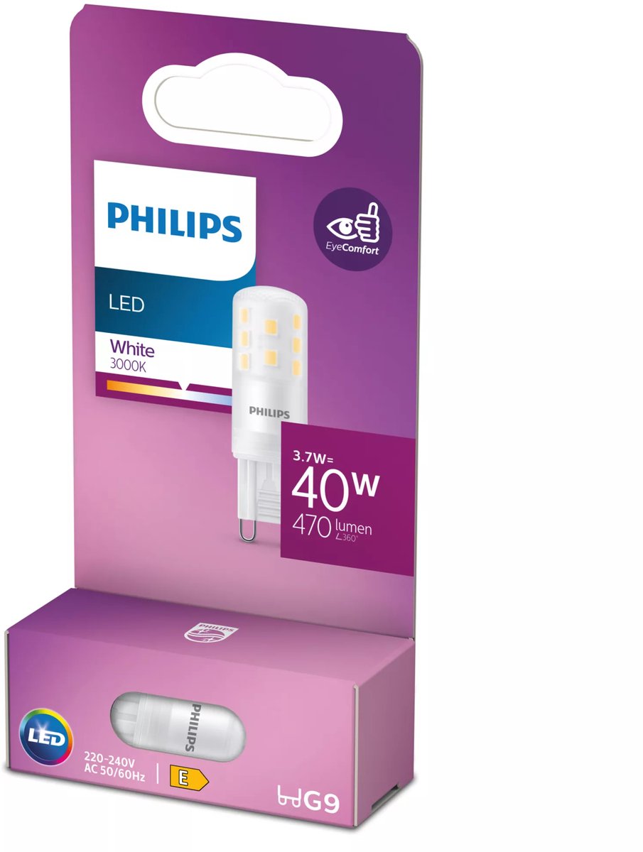 Philips LED capsule - G9 fitting - bright white light - energy efficient: 3.7W