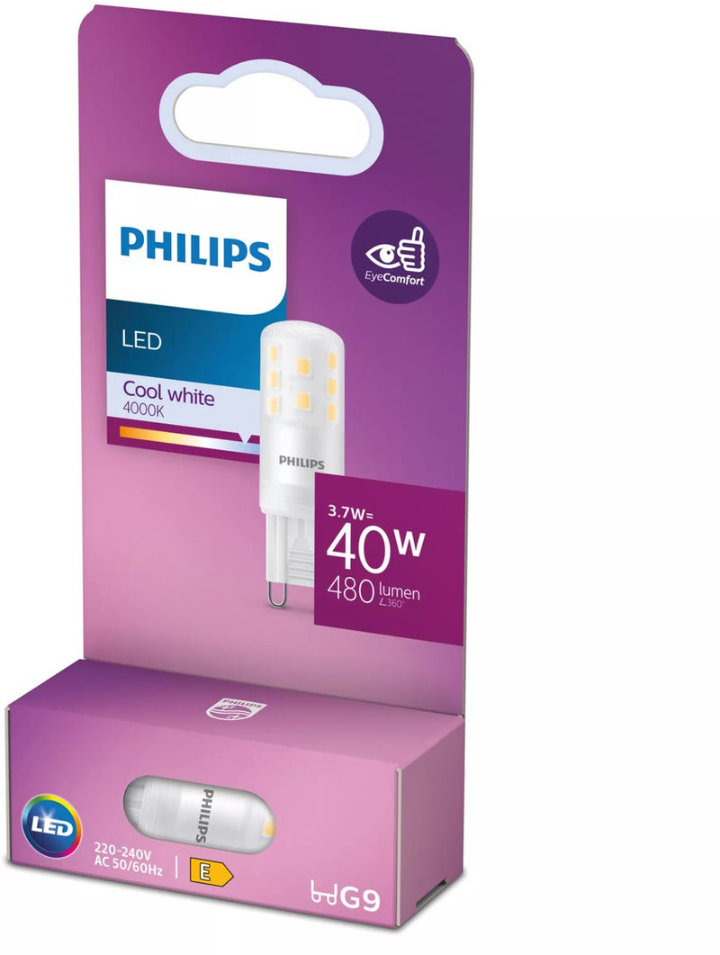 Capsula LED Philips a risparmio energetico trasparente - 40 W - G9 - luce bianca fredda - risparmia sui costi energetici