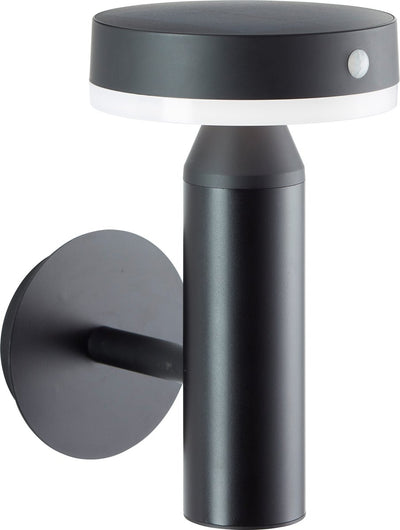 Brilliant magua - lampada da parete per esterno - led 4w - solare - 350 lm - 4000k - sensore - ip44 - nero