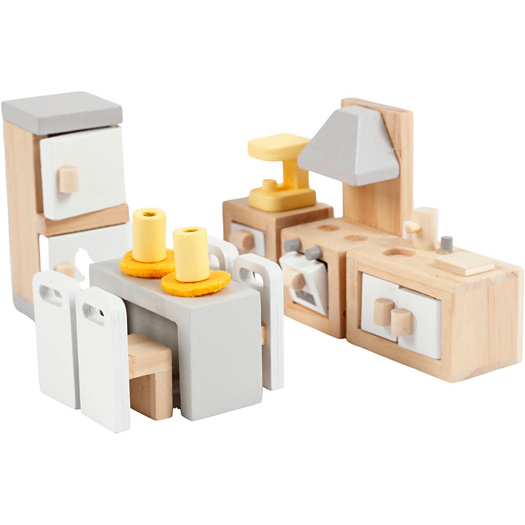 Mobili Viga per casa delle bambole, cucina, dimensioni 2x2x7,5 cm, 9 parti 1 set