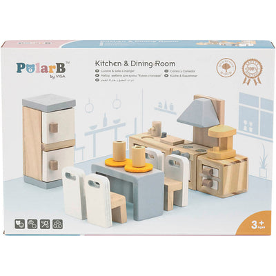 Muebles Viga para casa de muñecas, cocina, dimensiones 2x2x7,5 cm, 9 piezas 1 juego