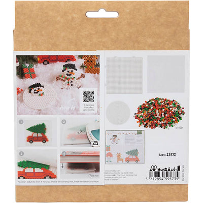 Set hobby Nabbi perline biologiche, automobile di Natale, renna, pupazzo di neve, elfo e regalo, 1 scatola
