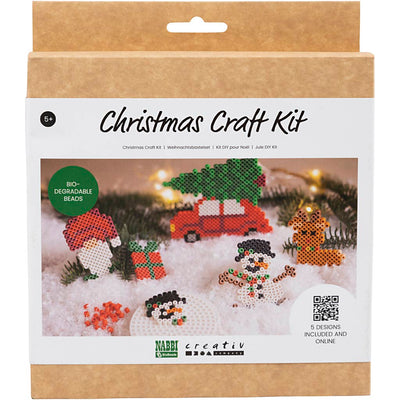 Set hobby Nabbi perline biologiche, automobile di Natale, renna, pupazzo di neve, elfo e regalo, 1 scatola