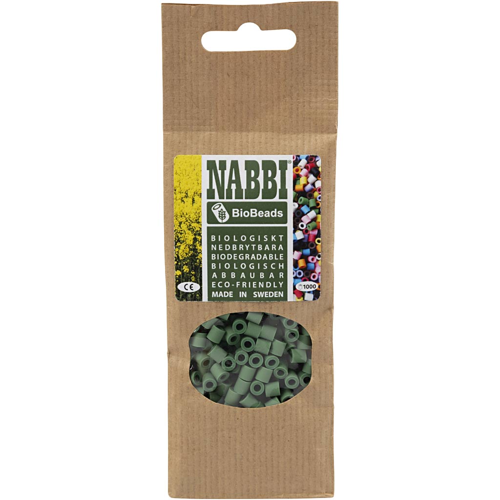 Creativ company nabbi biobeads 5x5mm verde scuro - 1000 pz.