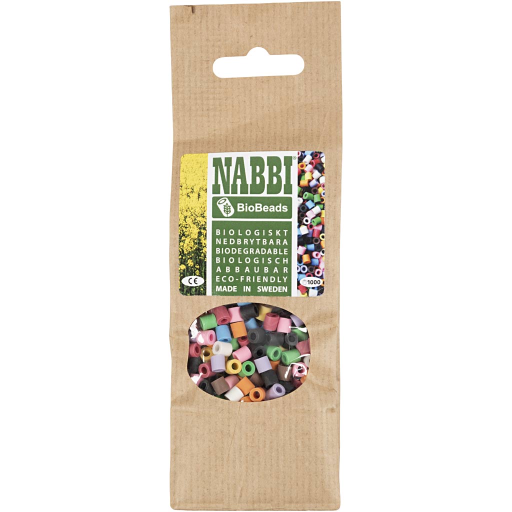Creativ company nabbi biobeads 5x5mm vari colori - 1000 pz.