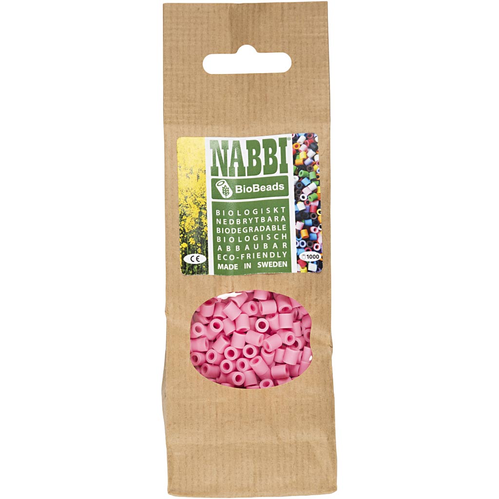 Creativ company nabbi biobeads 5x5mm rosa - 1000pz.
