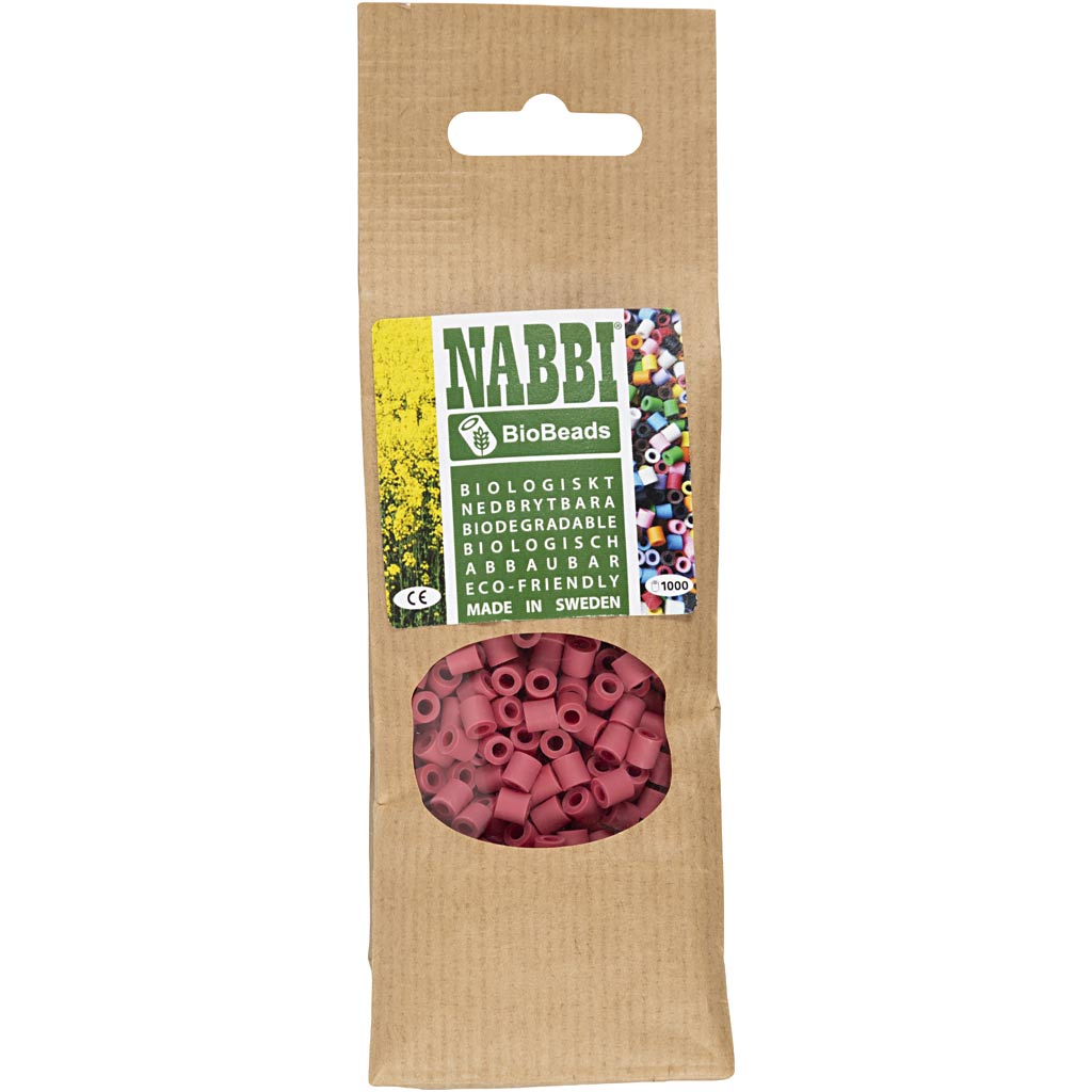 Bioperle Nabbi di , misura 5x5 mm, misura buco 2,5 mm, media, rosso, 1000 pezzi 1 scatola