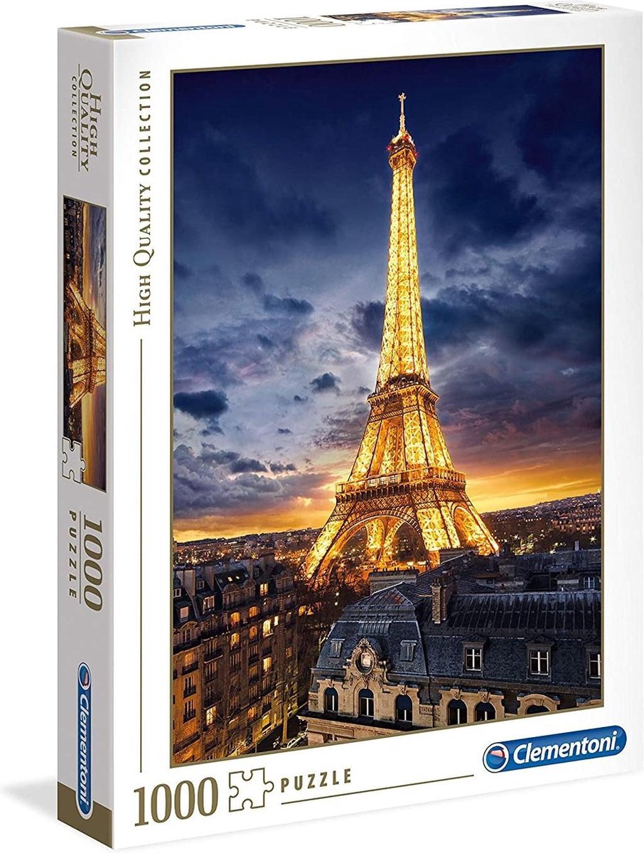 Clementoni - puzzel - 1000 stukjes - tour eiffel - puzzel voor volwassenen - high quality collection