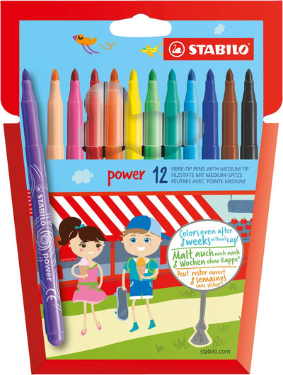 Stabilo Power Felt -Tip Pen set con 12 pezzi