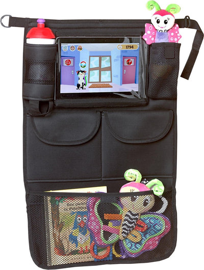 Yrda love to move yrda car seat organizer with tablet holder - universal - storage compartments for drinking cup, toys, booklets - high quality - protects against dirt and scratches