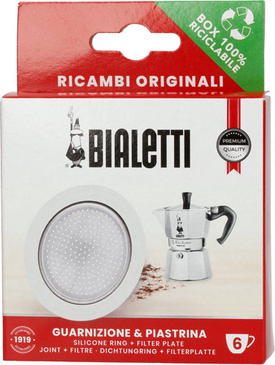 Bialetti filterplaatje siliconen ring – geschikt voor brikka 4 kops en moka induction 6 kops – origineel reserveonderdeel