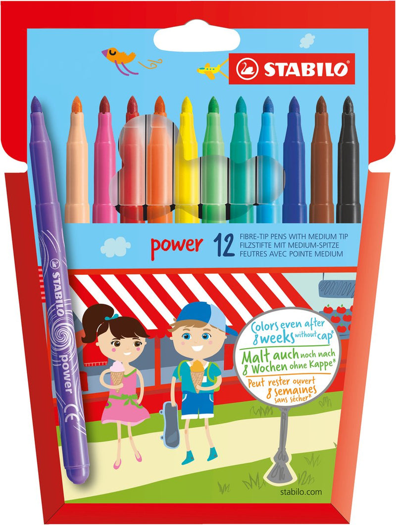 Stabilo Power Felt -Tip Pen set con 12 pezzi