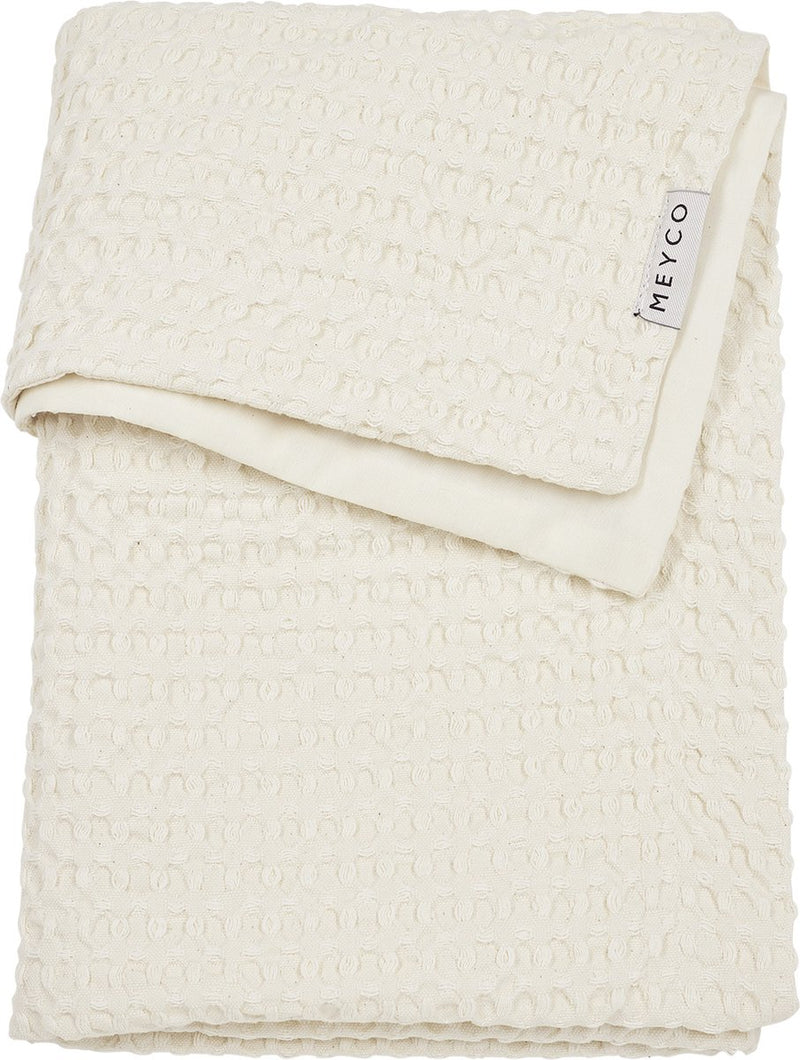 Meyco manta de cuna de algodón tipo gofre para bebé - naturaleza - 75x100cm - 1.0 tog