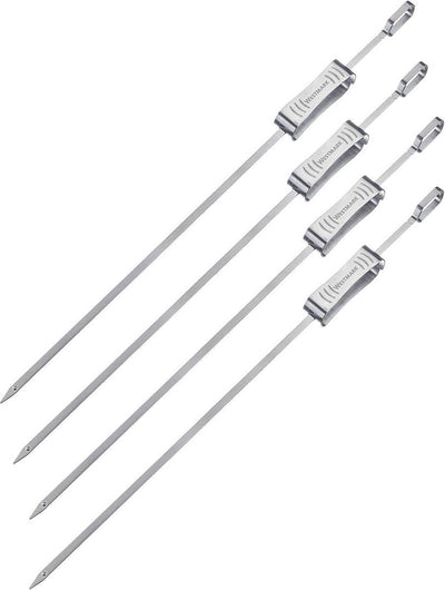 Spiedini per barbecue Westmark 42 cm - ideali per preparare shashlik o altri spiedini per barbecue, incl. cursore - acciaio inossidabile, 4 pezzi