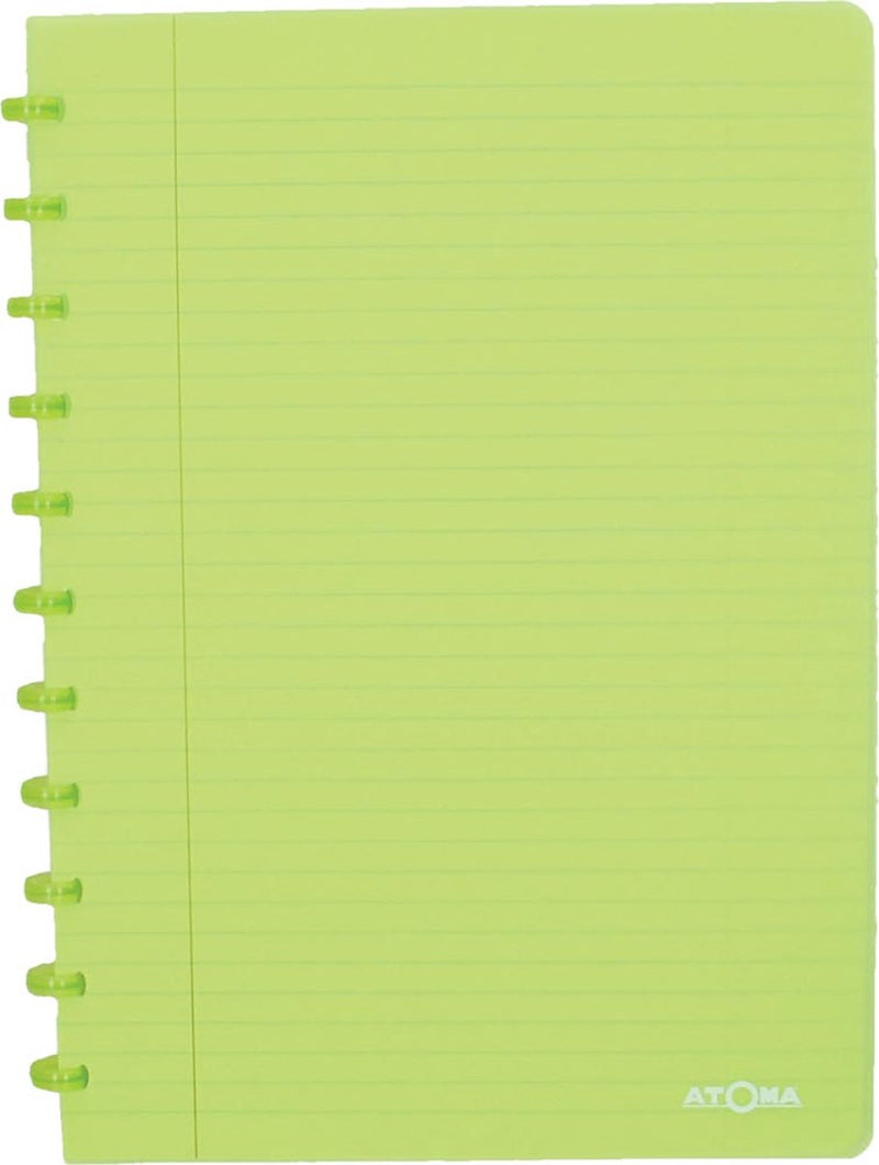 Quaderno trendy Atoma, ft A4, 144 pagine, a righe, verde trasparente
