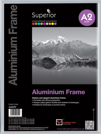 Seco fotolijst - a2 - 42 x 59.4cm - zilver geborsteld aluminium - 11mm frame - se-ala2-sv