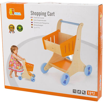 Carro de compras de madera Viga, dimensiones 48x30x41,5 cm, 1 pieza