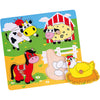 Puzzles de botones de madera Viga, animales de la granja, medidas 22x22 cm, 4 piezas, 1 pieza