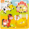 Puzzles de botones de madera Viga, animales de la granja, medidas 22x22 cm, 4 piezas, 1 pieza