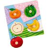 Puzzle con bottoni in legno Viga, frutta, misura 22x22 cm, 4 parti, 1 pezzo