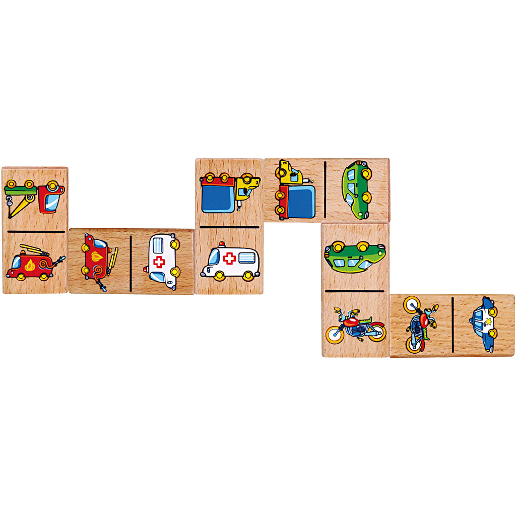 Domino Viga per bambini, veicoli, 28 parti, 1 pezzo