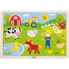 Viga rompecabezas de madera, animales de granja, medidas 30x22,5 cm, 24 piezas, 1 pieza