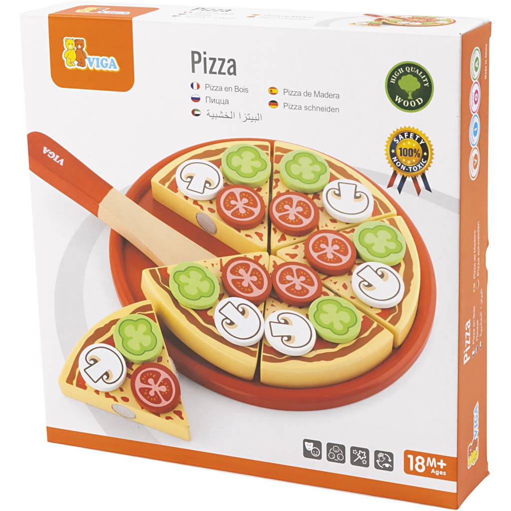 Pizza da gioco in legno Viga, dimensioni 23x3,5 cm, 1 pezzo