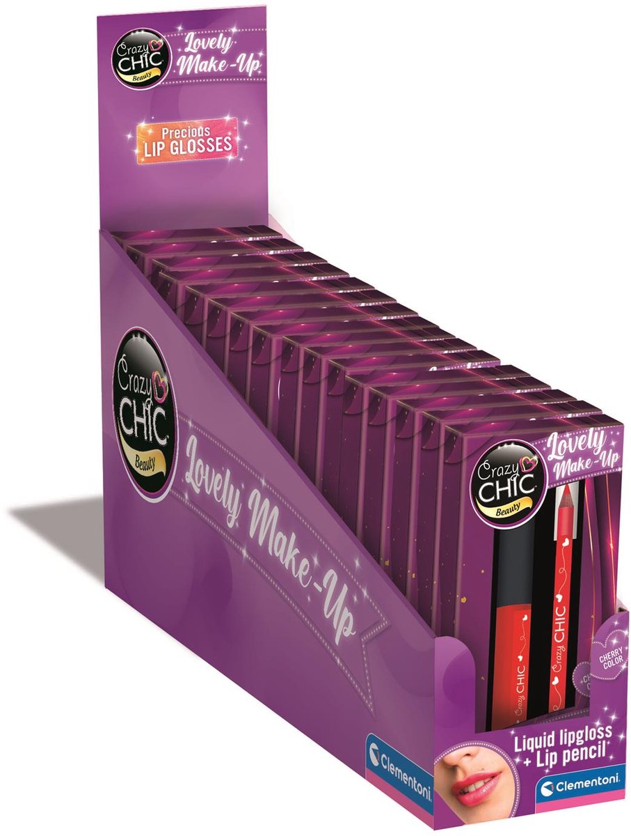 Clementoni Crazy Chic Lipgloss y Lipiner Cherry Red