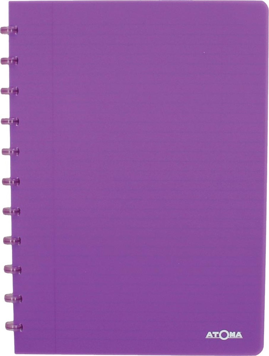 Quaderno trendy Atoma, ft A4, 144 pagine, a righe, viola trasparente