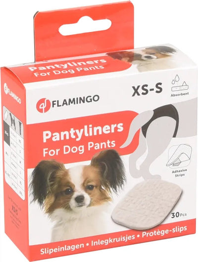 Protegeslips Flamingo para perros – pantalones térmicos para perros – tyna white s – 30 piezas – para incontinencia en celo