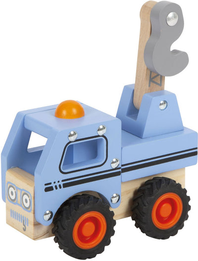 Camion di rimorchio in legno a piede blu blu