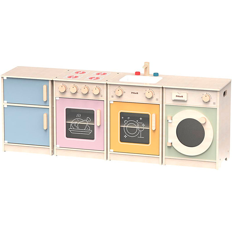 Mini cucina da gioco Viga, h: 50(56,9) cm, l: 130 cm, l: 30 cm, 4 parti 1 scatola