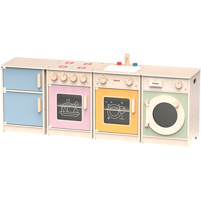 Viga mini cocina de juguete, h: 50(56,9) cm, l: 130 cm, w: 30 cm, 4 piezas 1 caja