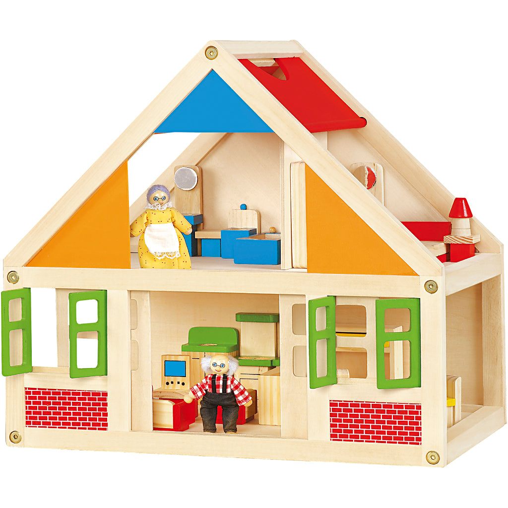 Casa de muñecas de madera Viga, dimensiones 43x40x27 cm, 1 pieza