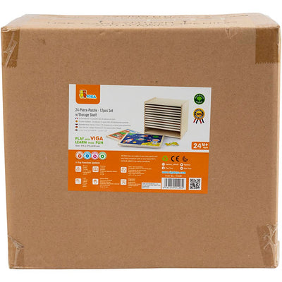 Soporte para rompecabezas Viga con 12 rompecabezas, al: 275, l: 315 mm, a: 235 mm, dimensiones 31x27x23 cm, 12x24 piezas, 12 piezas 1 juego