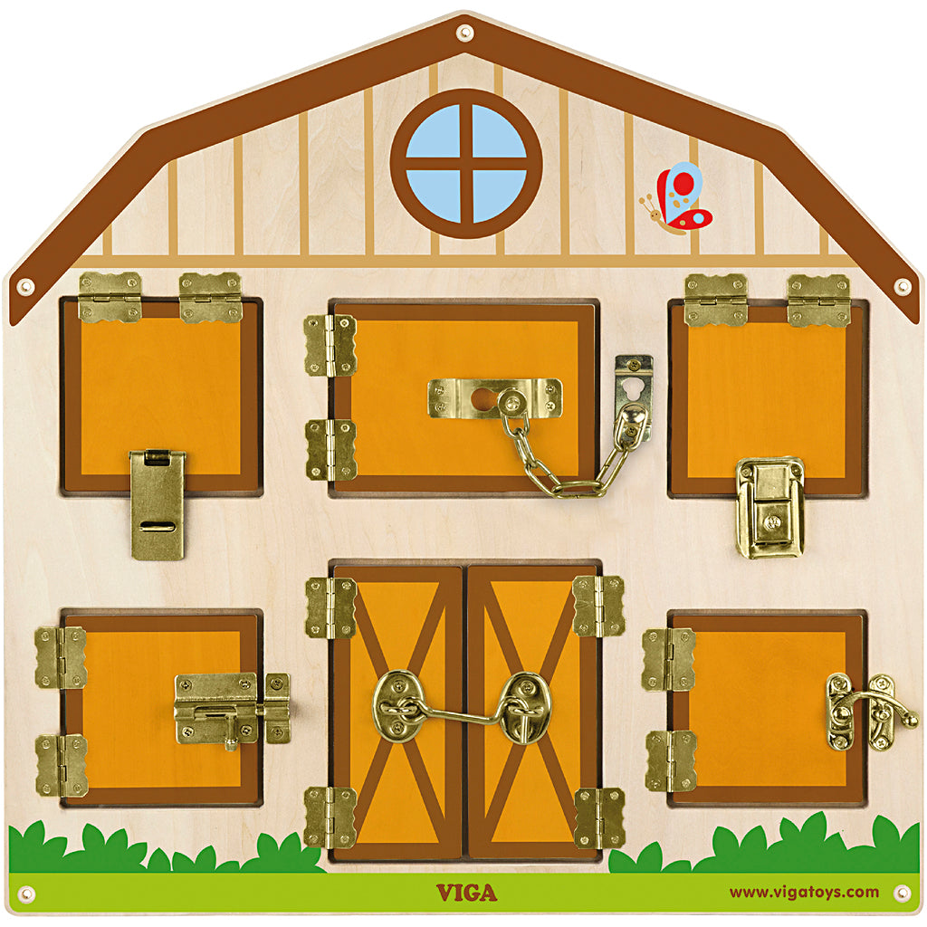 Tablero de actividades cerrado Viga house, tamaño 44x44 cm, 1 pieza