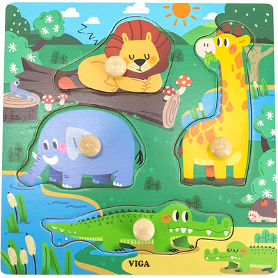 Puzzle Viga con botones, al: 26 mm, l: 22 cm, a: 22 cm, 1 pieza