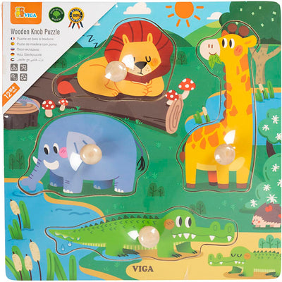 Puzzle Viga con botones, al: 26 mm, l: 22 cm, a: 22 cm, 1 pieza