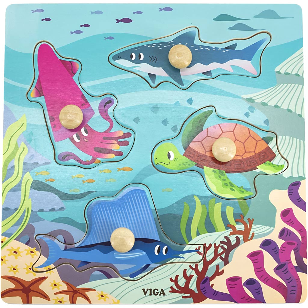 Puzzle Viga con bottoni, h: 26 mm, l: 22 cm, l: 22 cm, 1 pezzo
